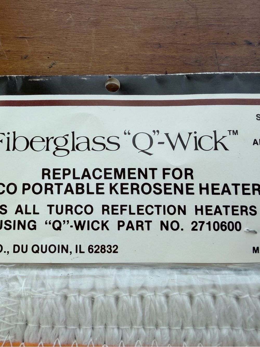 Vintage Genuine Turco Fiberglass Q-Wick Kerosene Heater Replacement 2710600 NIP - Picture 4 of 8